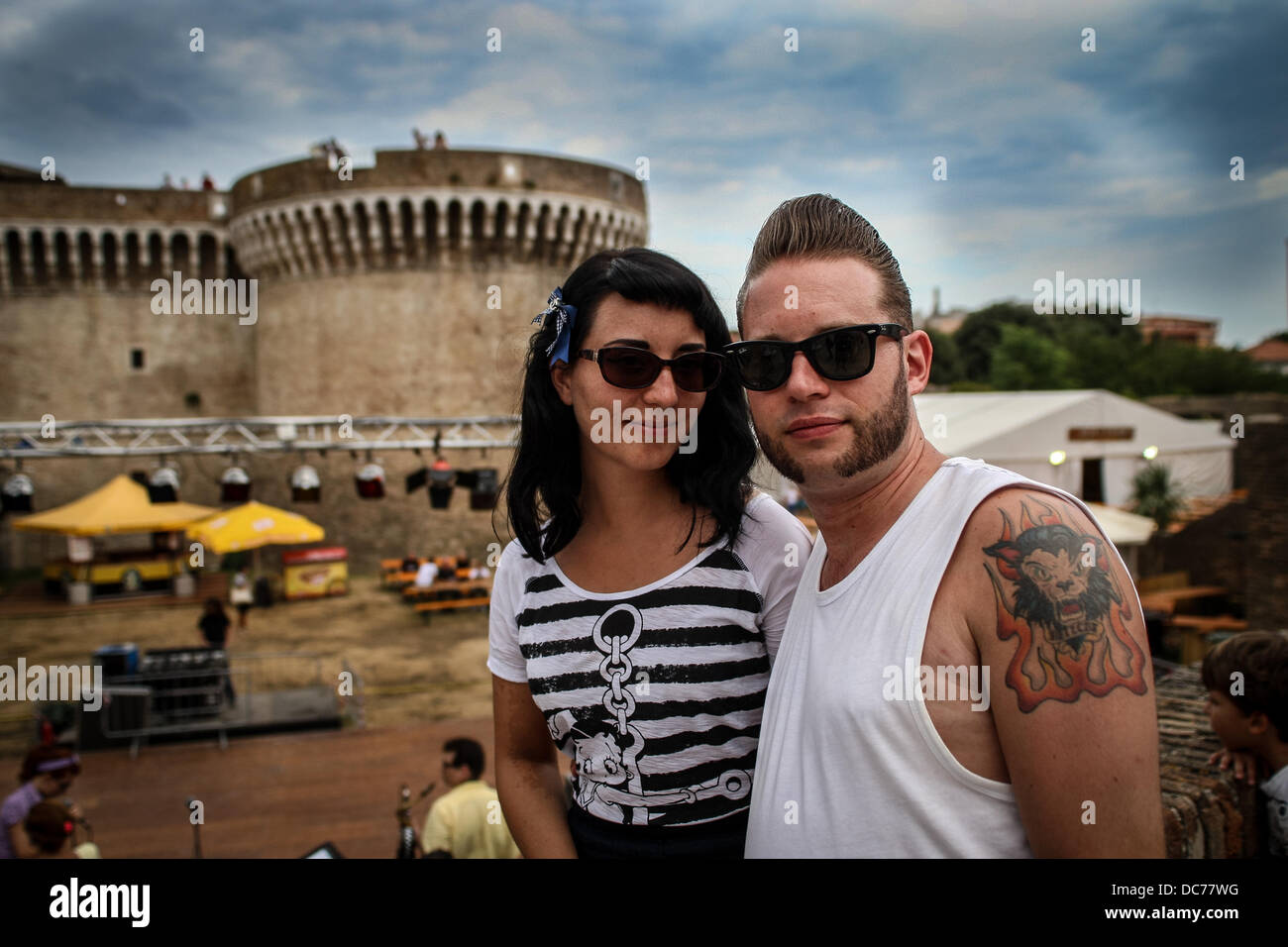 Senigallia, Italia. 9 agosto 2013. Summer Jamboree 6° giorno [Ritratto Rock & Roll del Festival Internazionale 60] Ritratto di Rockabillies, Senigallia, Italia il 09 agosto 2013. Crediti: Valerio Agolino/Alamy Live News Foto Stock