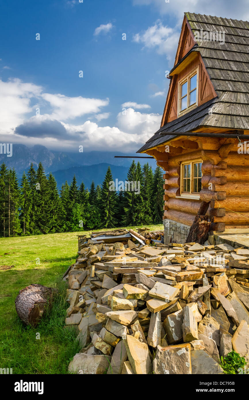 Cottage rustico in montagna Foto Stock