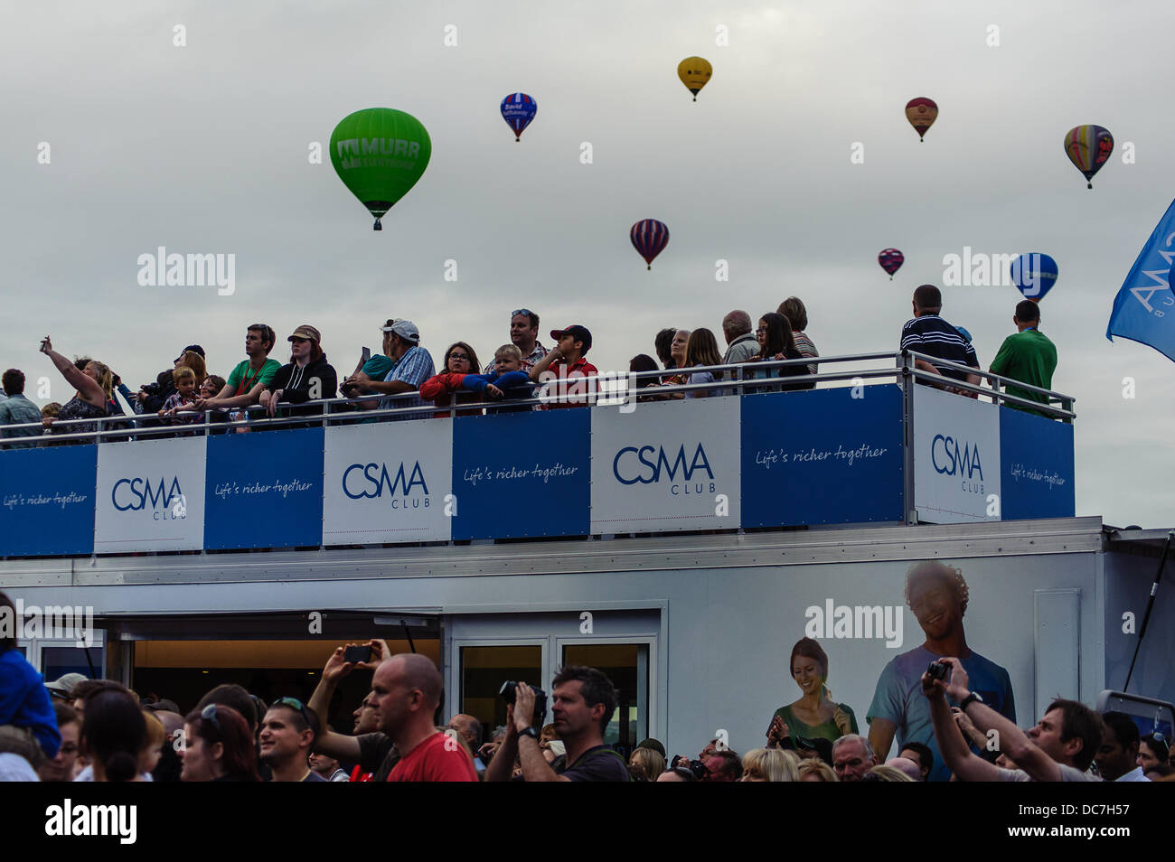 Bristol REGNO UNITO. 10 Ago, 2013. Il Bristol International Balloon Fiesta è ora nel suo trentacinquesimo anno ed è il più grande d'Europa la mongolfiera Foto Stock
