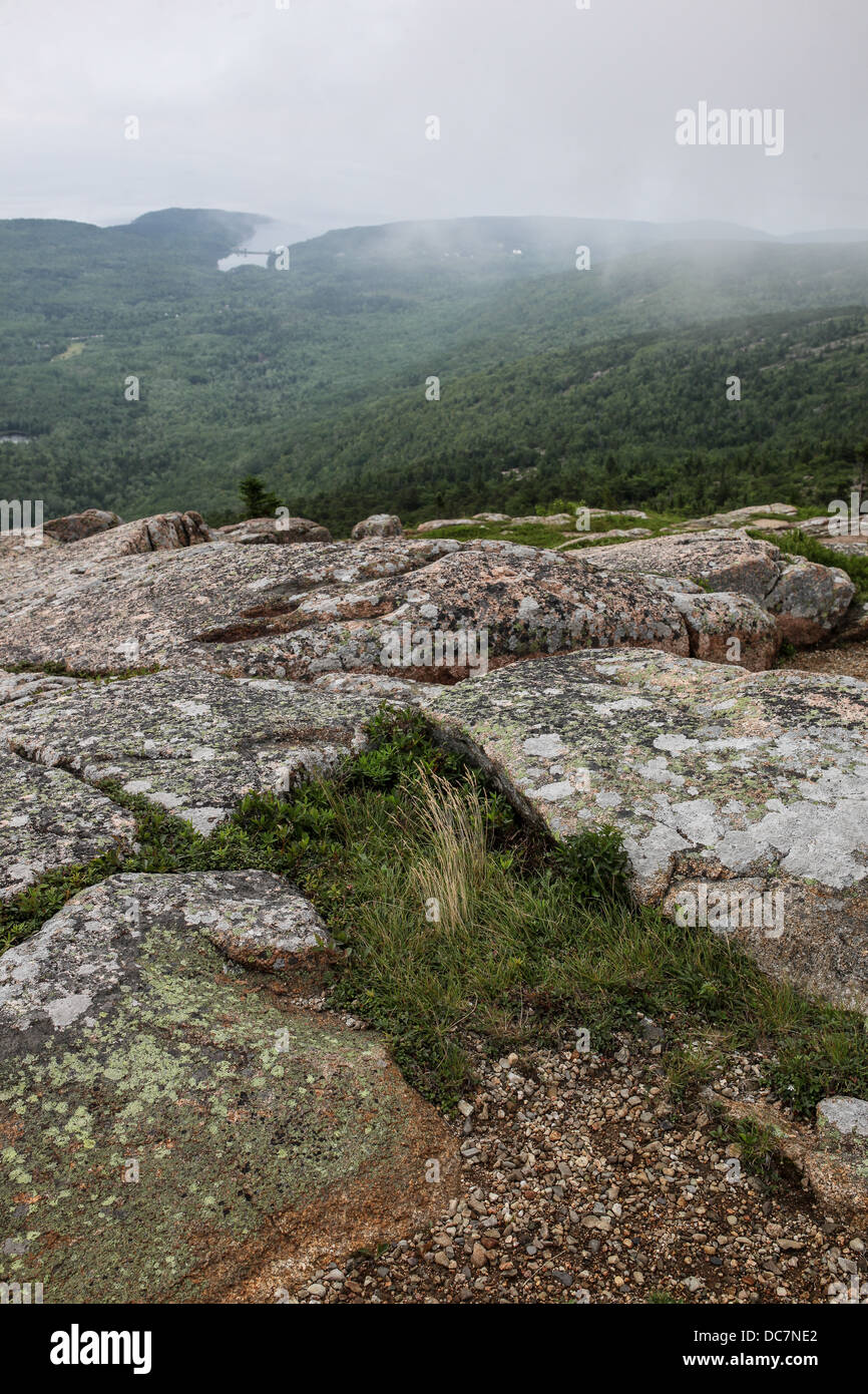 Vista da Cadillac Mountain in Acadia NP Foto Stock