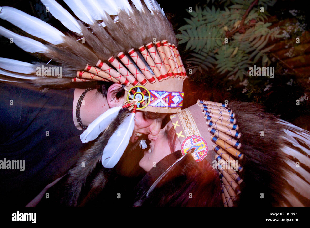 Nativi americani abito di testa Foto Stock