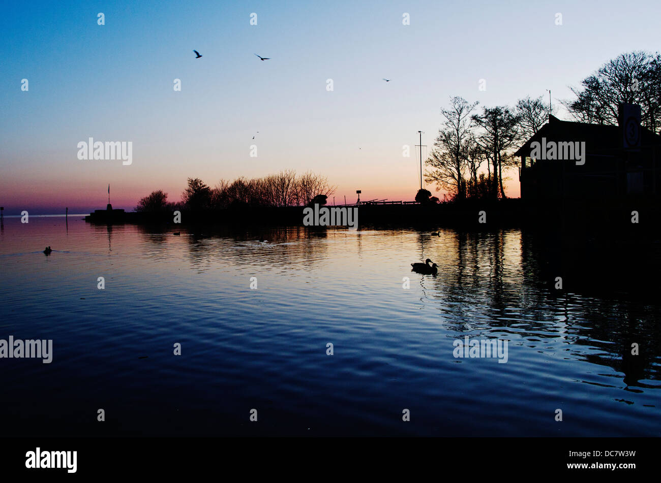 Lough Neagh di notte Foto Stock