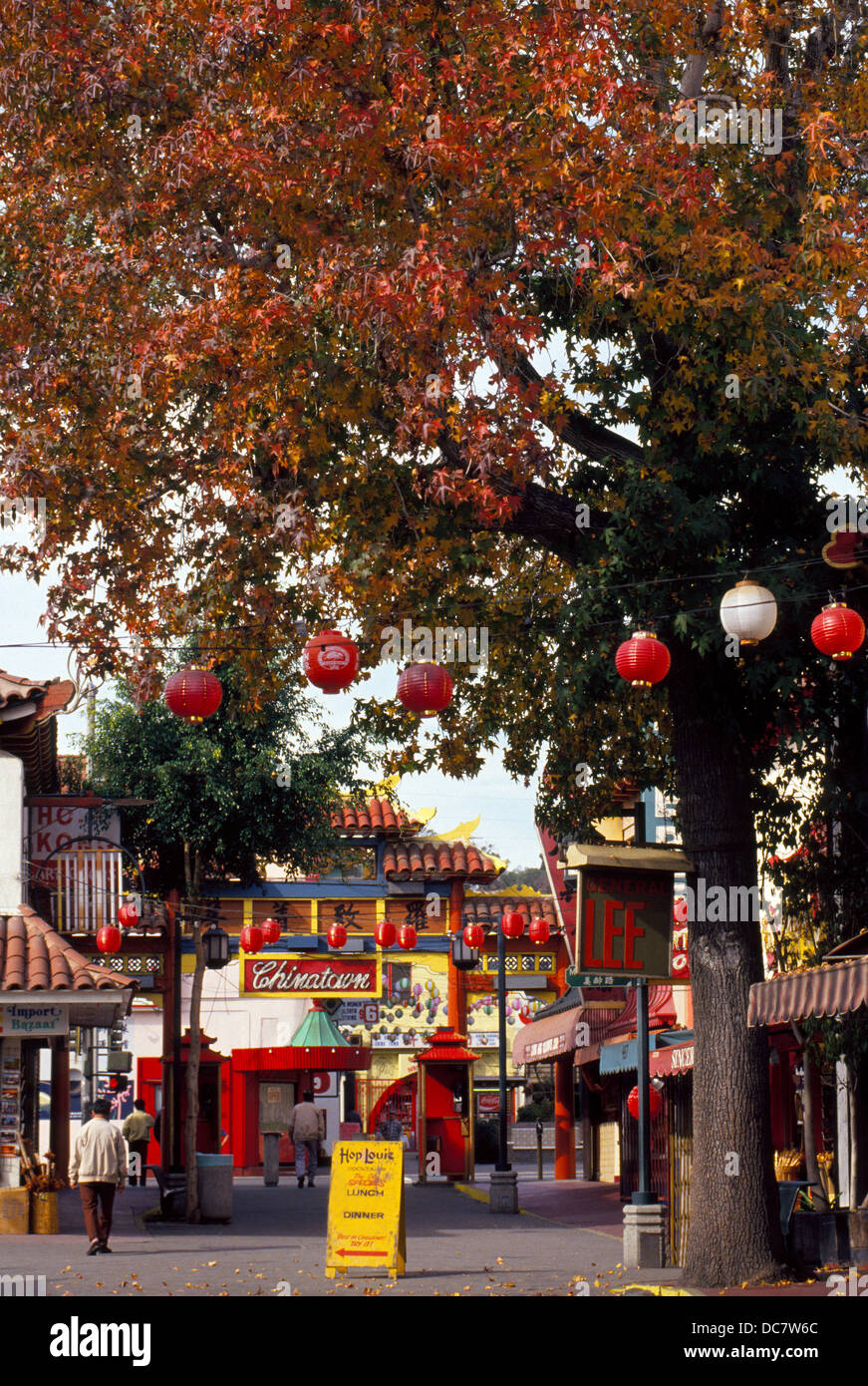 Un progetto di comunità chiamata nuova Chinatown quando si è aperto in 1938 ora è un luogo popolare per i turisti a Los Angeles, California, Stati Uniti d'America Foto Stock