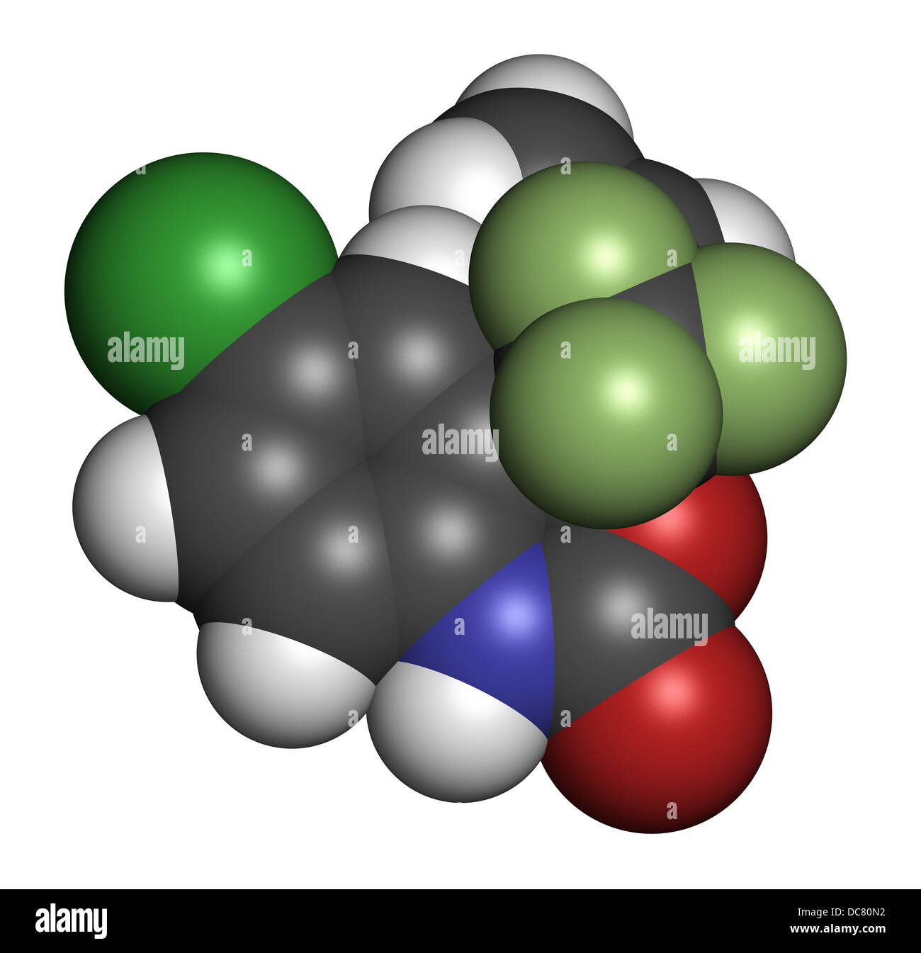 Efavirenz HIV farmaco, struttura chimica. Gli atomi sono rappresentati come sfere convenzionale con codifica a colori Foto Stock