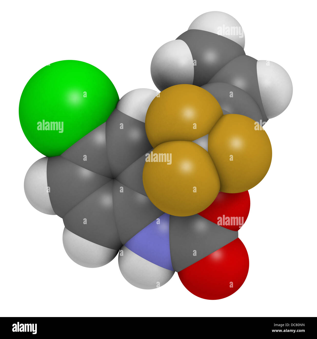 Efavirenz HIV farmaco, struttura chimica. Gli atomi sono rappresentati come sfere convenzionale con codifica a colori Foto Stock