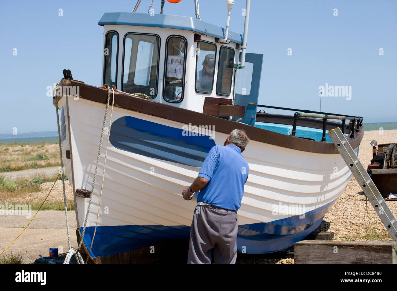 Spiaggia ghiaiosa Dungeness Kent Foto Stock