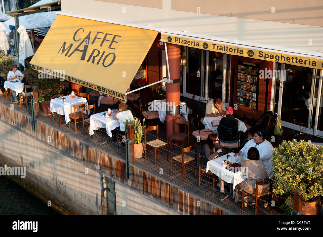 Ristorante, Knysna waterfront, Knysna, Western Cape, Sud Africa Foto Stock