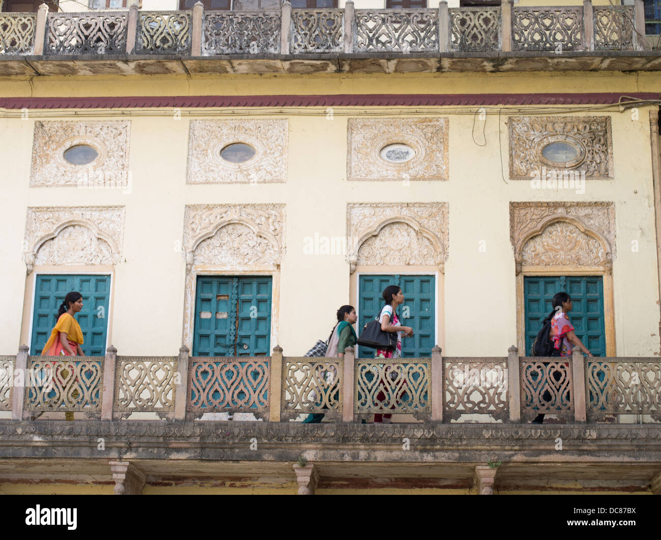 Ramnagar Fort sulle rive del Gange Fiume - Varanasi, India Foto Stock