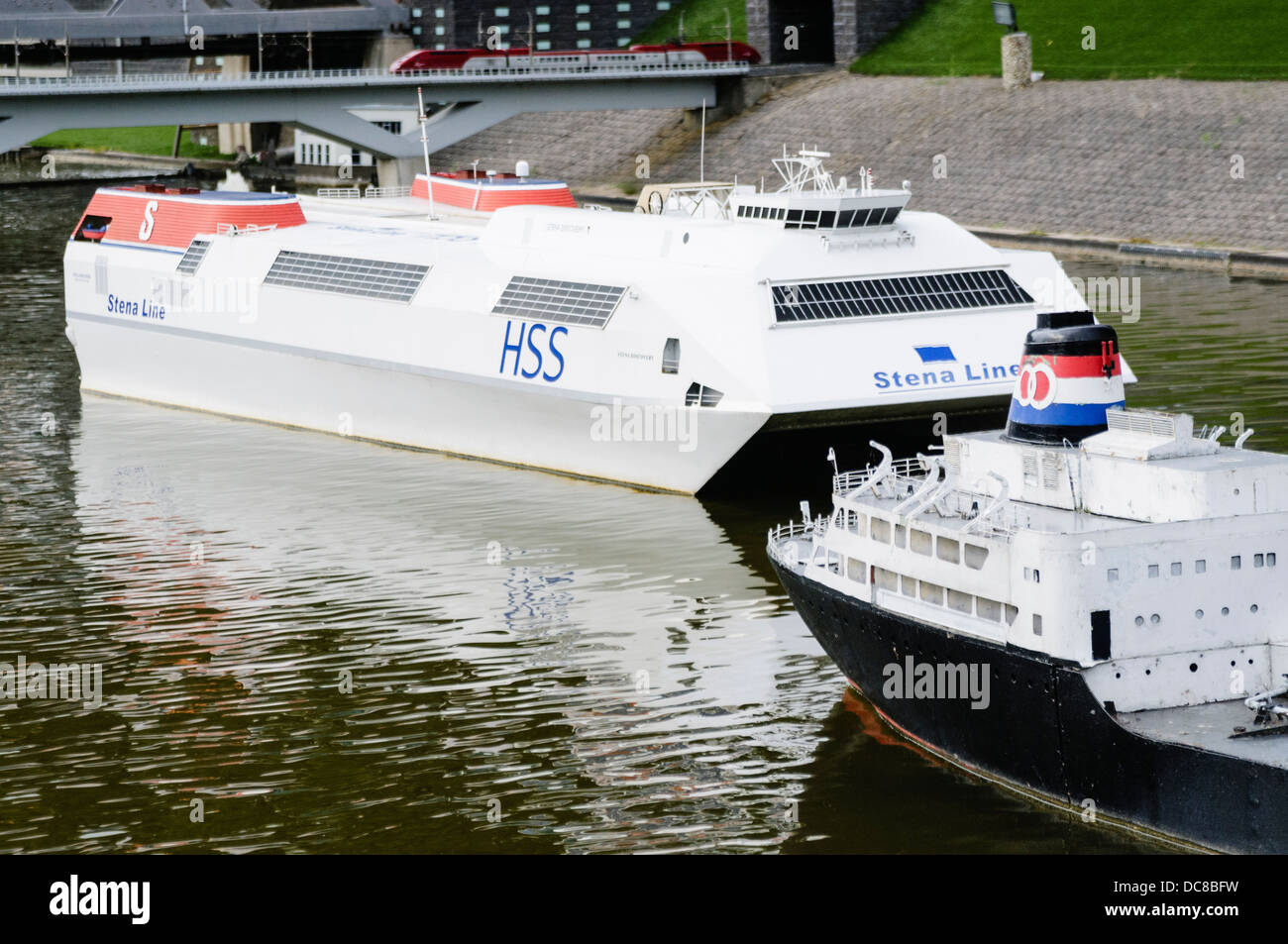 Stena Discovery HSS traghetto, a Madurodam Interactive Miniture Park, Paesi Bassi Foto Stock