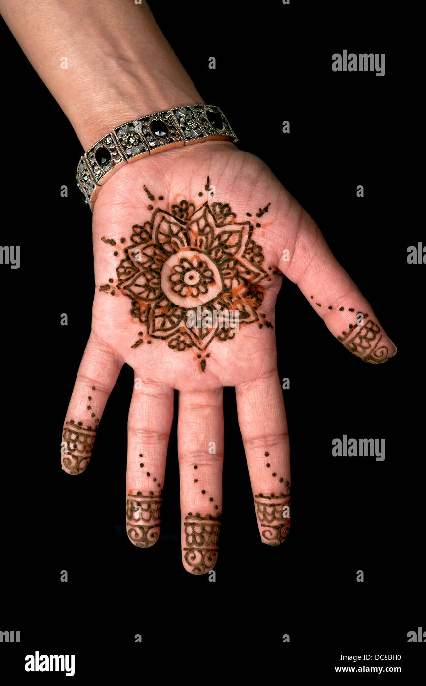 Henna - Mehendi tattoo - arte del corpo Foto Stock