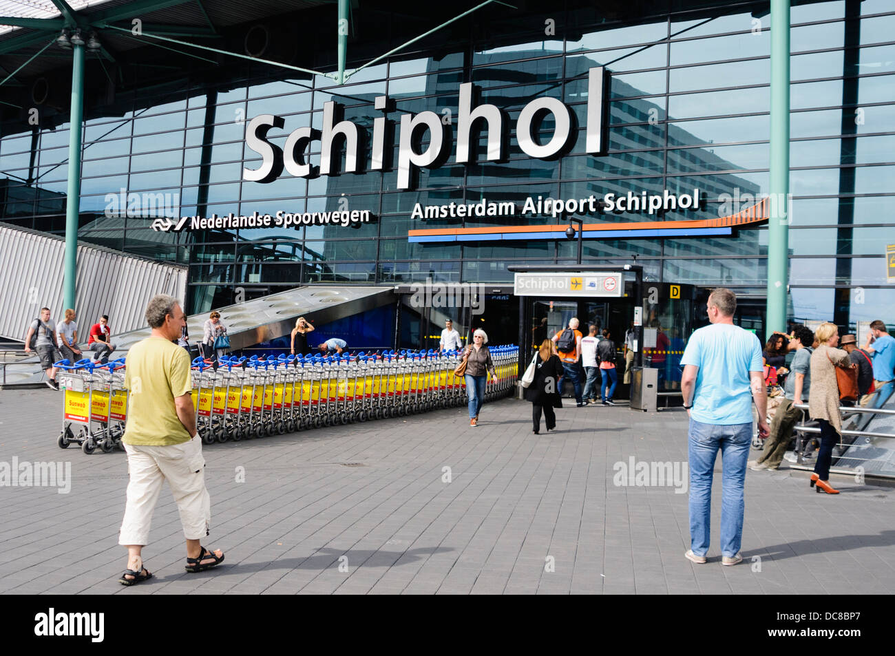 Ingresso principale all'aeroporto Schiphol di Amsterdam Foto Stock