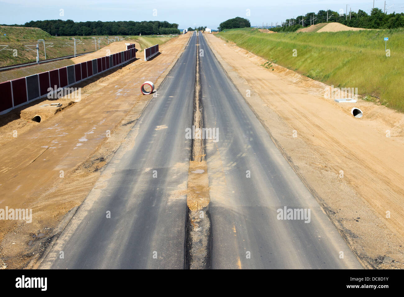 Di recente costruzione autobahn in Germania Foto Stock