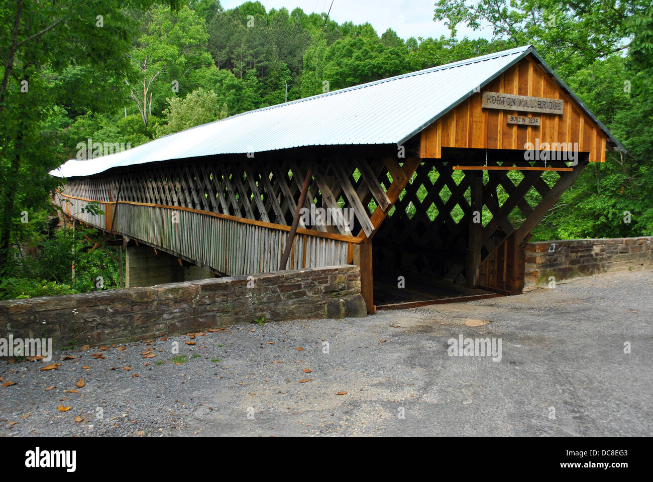 Horton Mill ponte coperto, Blount County Alabama Foto Stock