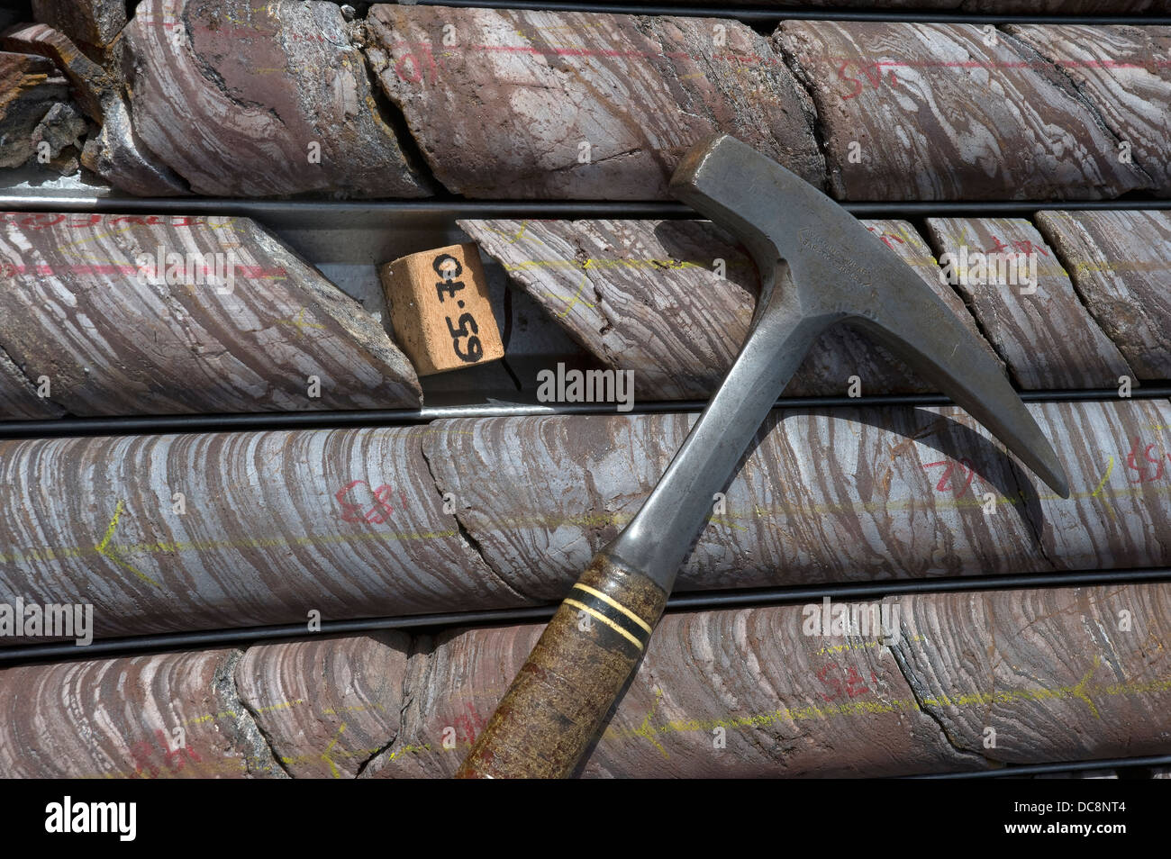 Repubblica del Congo, Marzo 2011: Diamond core drill. Foto Stock