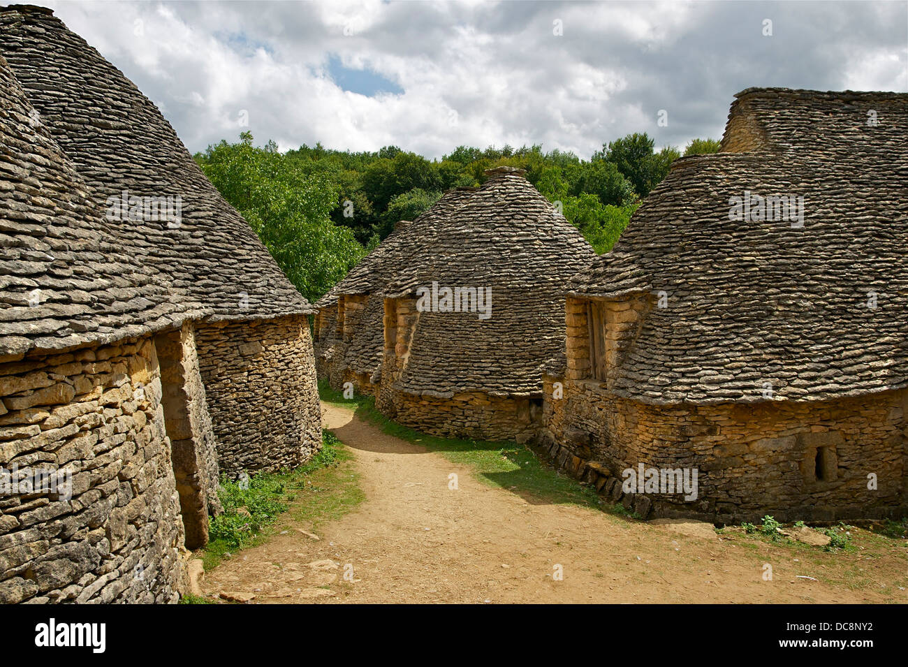 Il Cabanes du Breuil, in Saint-André d'Allas, Dordogne, Francia. Foto Stock