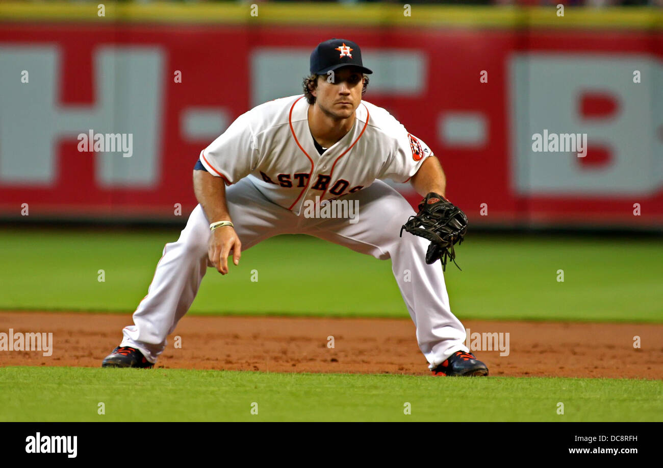 Houston, Texas, Stati Uniti d'America. 12 Ago, 2013. AUG 12 2013: Houston Astros infielder Brett Wallace #29 corregge se stesso in una posizione difensiva durante la MLB baseball gioco tra Houston Astros e Texas Rangers dal Minute Maid Park a Houston, TX. Credito: csm/Alamy Live News Foto Stock