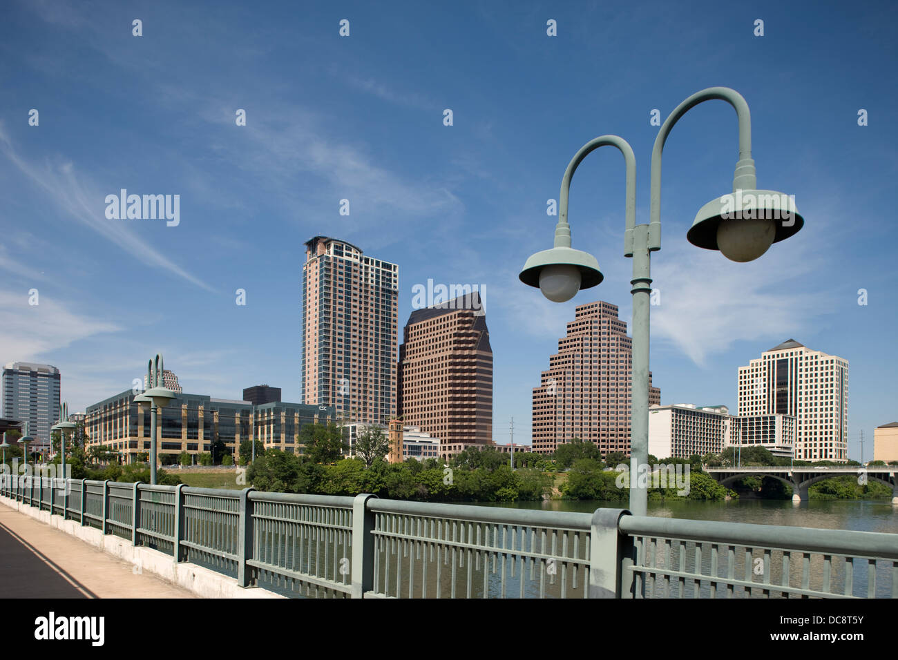 SKYLINE DEL CENTRO CITTÀ Lago Austin Texas USA Foto Stock