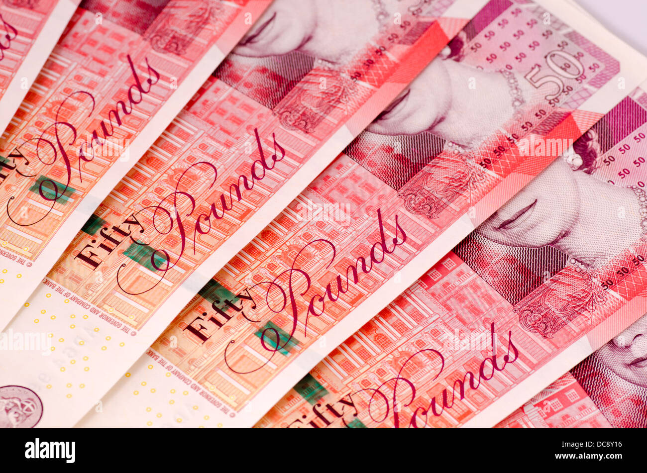 Cinquanta Pound note Foto Stock