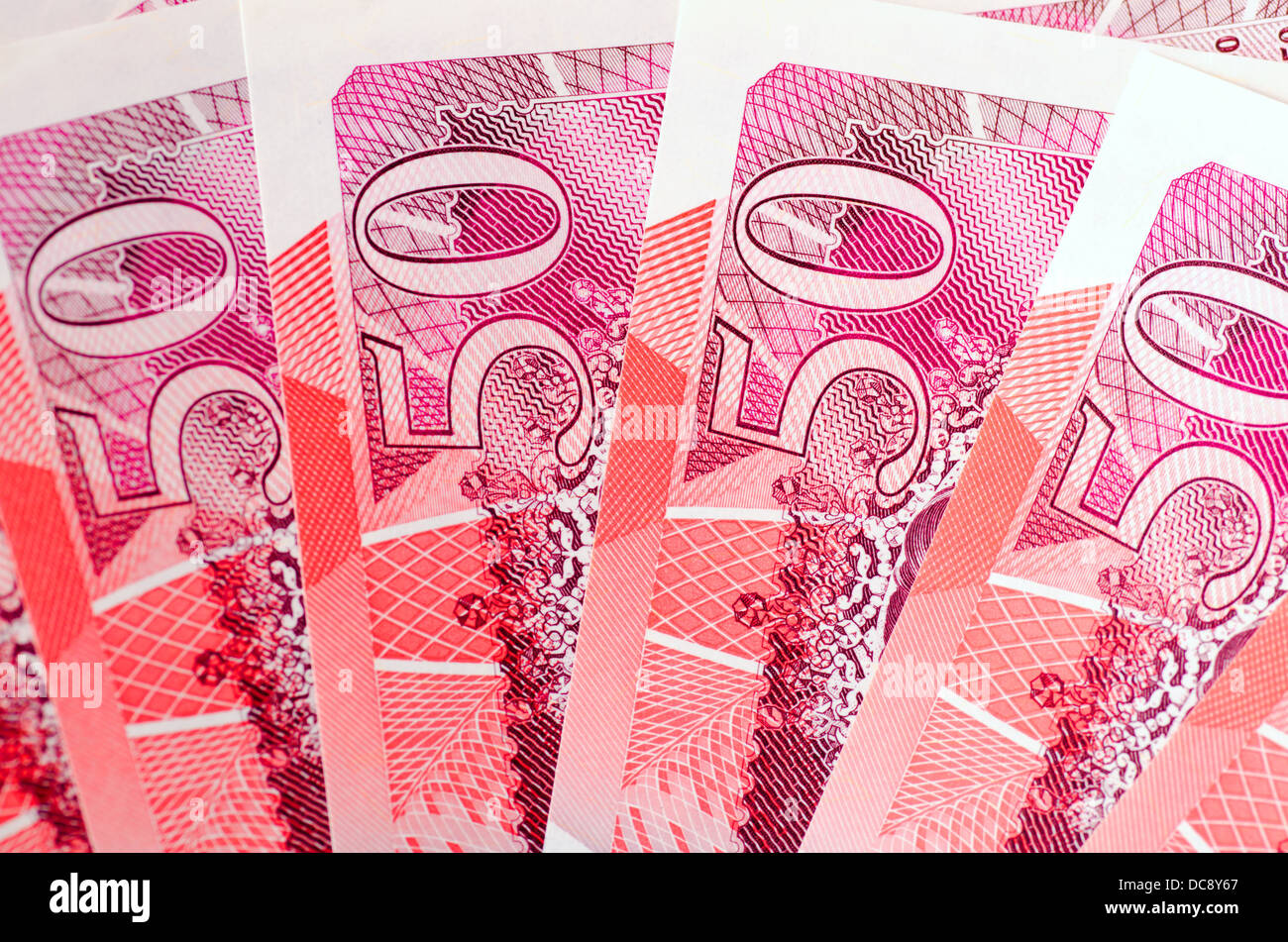 Cinquanta Pound note Foto Stock