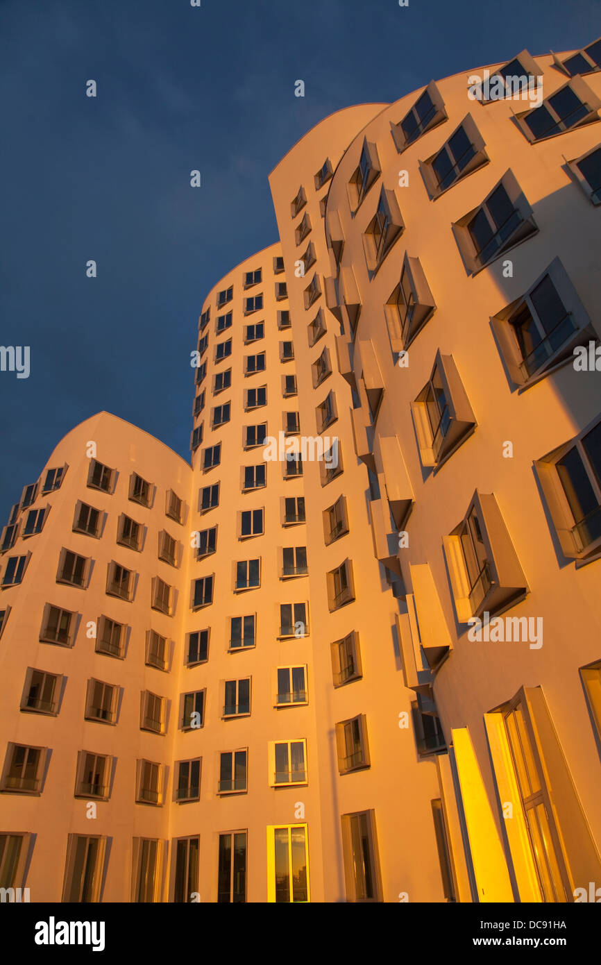 L'Europa, in Germania, in Renania settentrionale-Vestfalia, Dusseldorf, Media Harbour, Neuer Zollhof,Gehry edifici Foto Stock