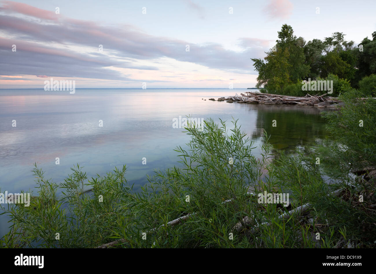 Scena tranquilla sul Lago Ontario, Oakville, Ontario, Canada. Foto Stock