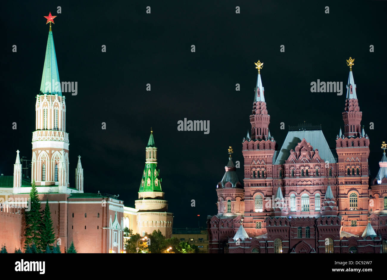 La Piazza Rossa di notte Mosca Russia Foto Stock