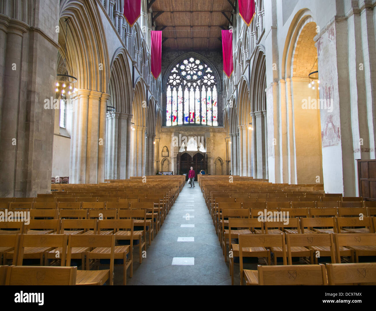 St Albans Cathedral in Hertfordshire, Inghilterra - interno 4 Foto Stock
