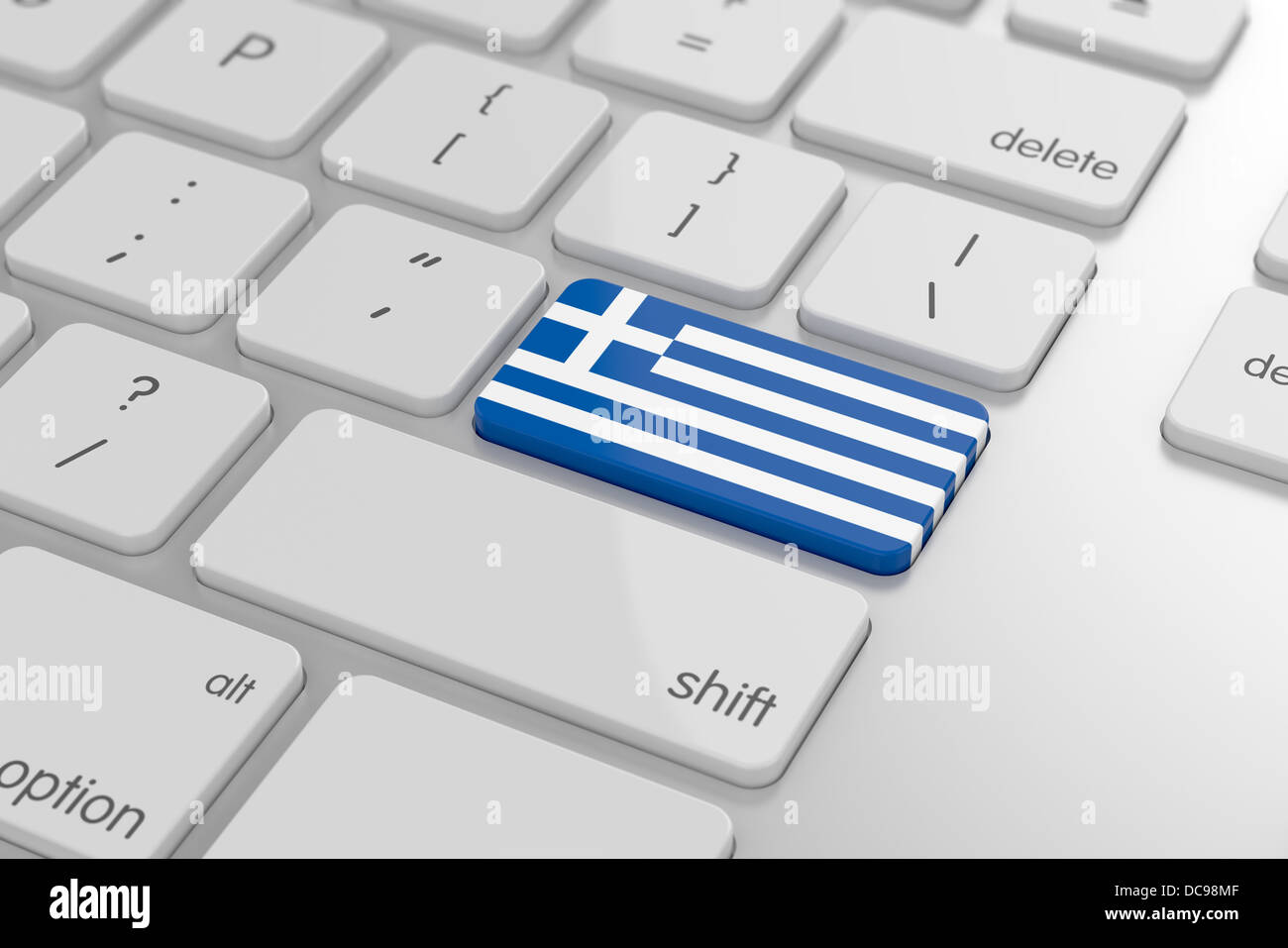 3D render di bandiera della Grecia pulsante con soft focus Foto Stock