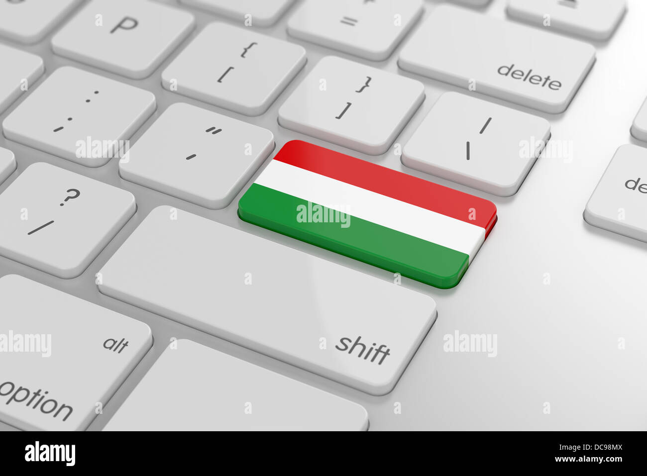 3D render di bandiera ungherese pulsante con soft focus Foto Stock