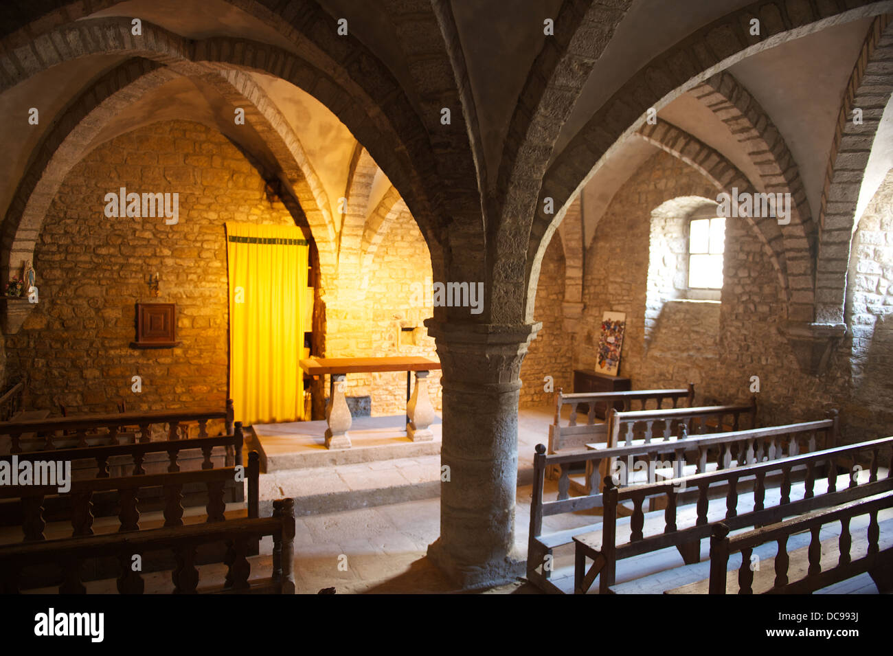 Impressioni dalla chiesa di La Baume les messieurs Foto Stock