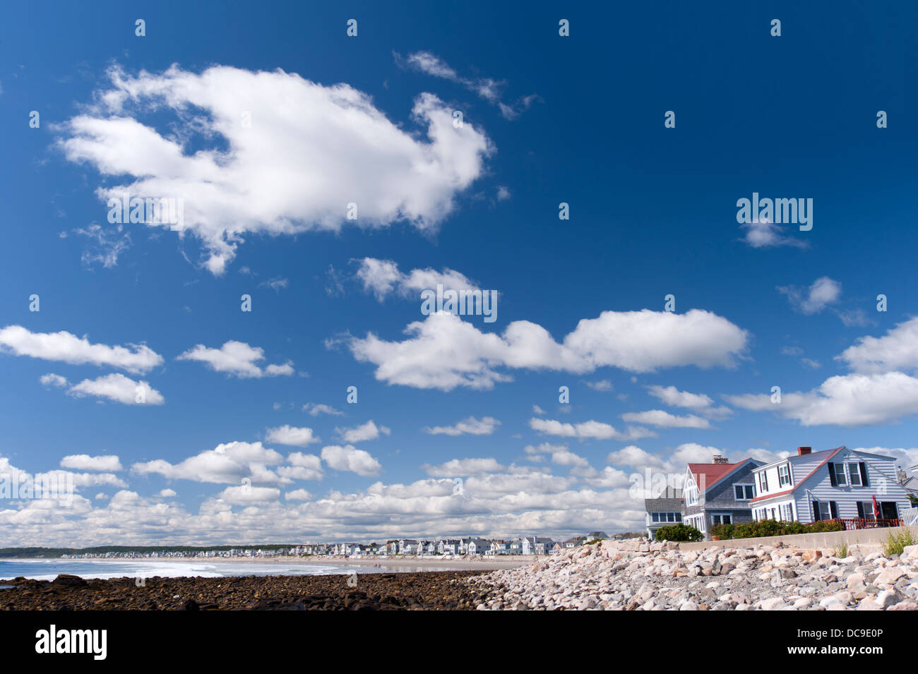 Moody Beach, Maine, con la bassa marea. Foto Stock