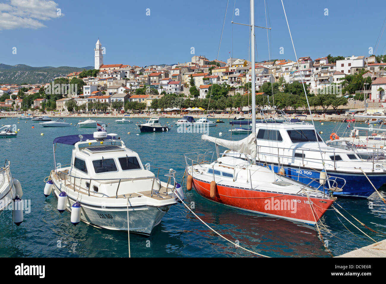 Marina, Novi Vinodolski, golfo di Kvarner, Croazia Foto Stock