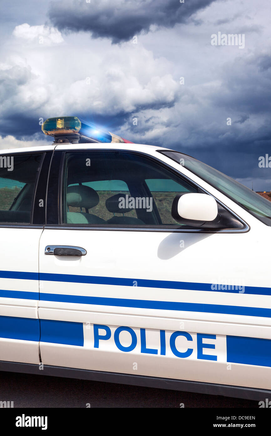 Parte del cop car con speciale trattamento fotografico Foto Stock