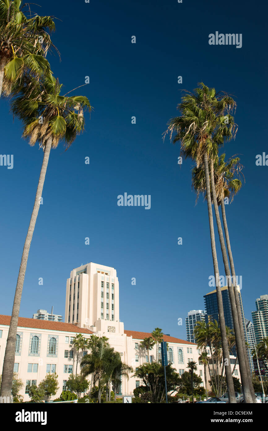 La città e la contea di edificio amministrativo NORD HARBOR DRIVE SAN DIEGO CALIFORNIA USA Foto Stock