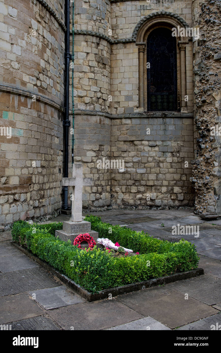 Edith Cavell la sua tomba nella cattedrale di Norwich Foto Stock