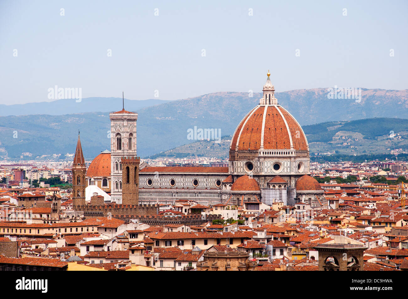 La città di Firenze, Italia, che mostra i famosi punti di riferimento Foto Stock