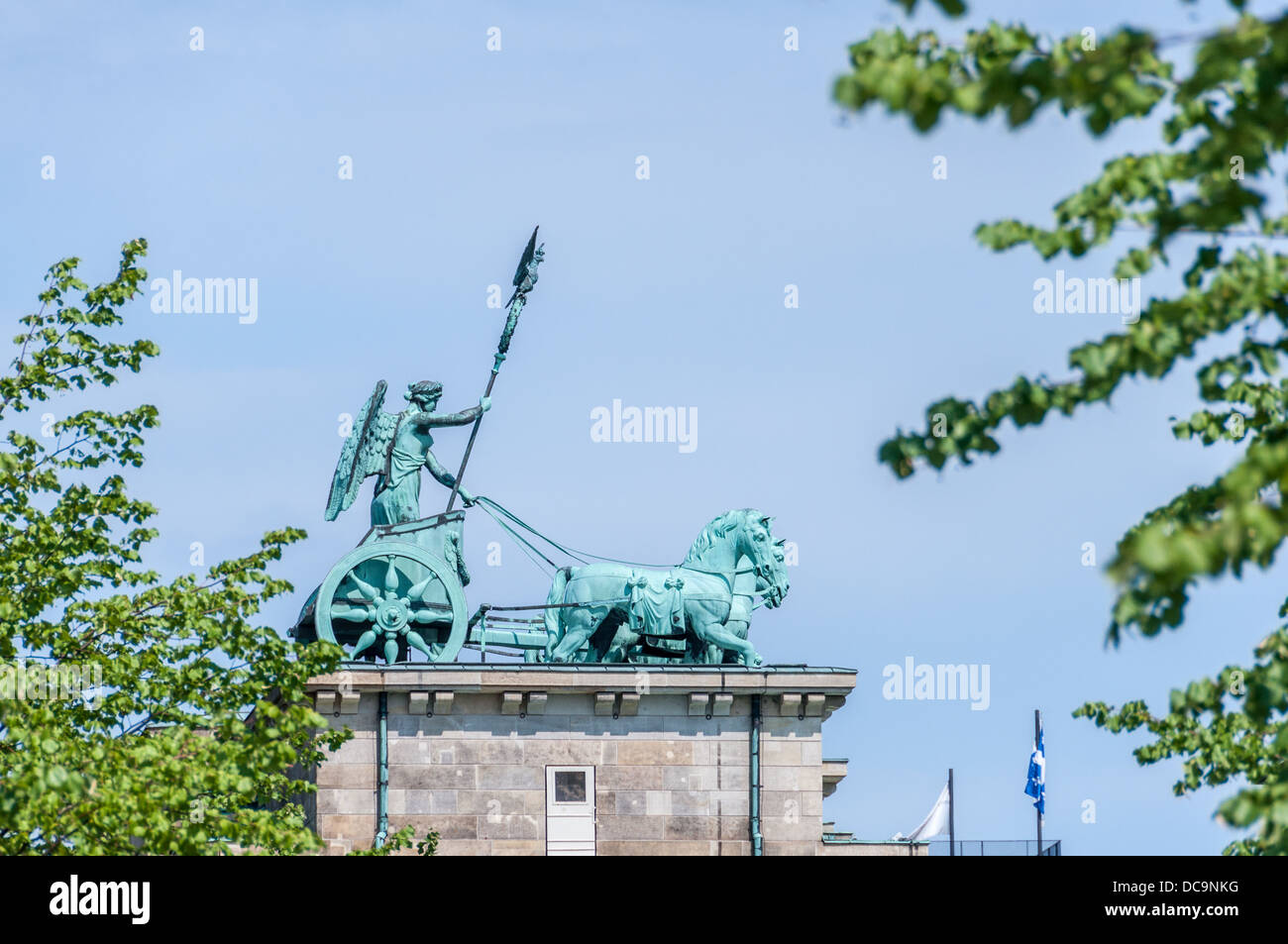 La quadriga di Berlino la statua sulla sommità della porta di Brandeburgo - Berlin - Germania Foto Stock