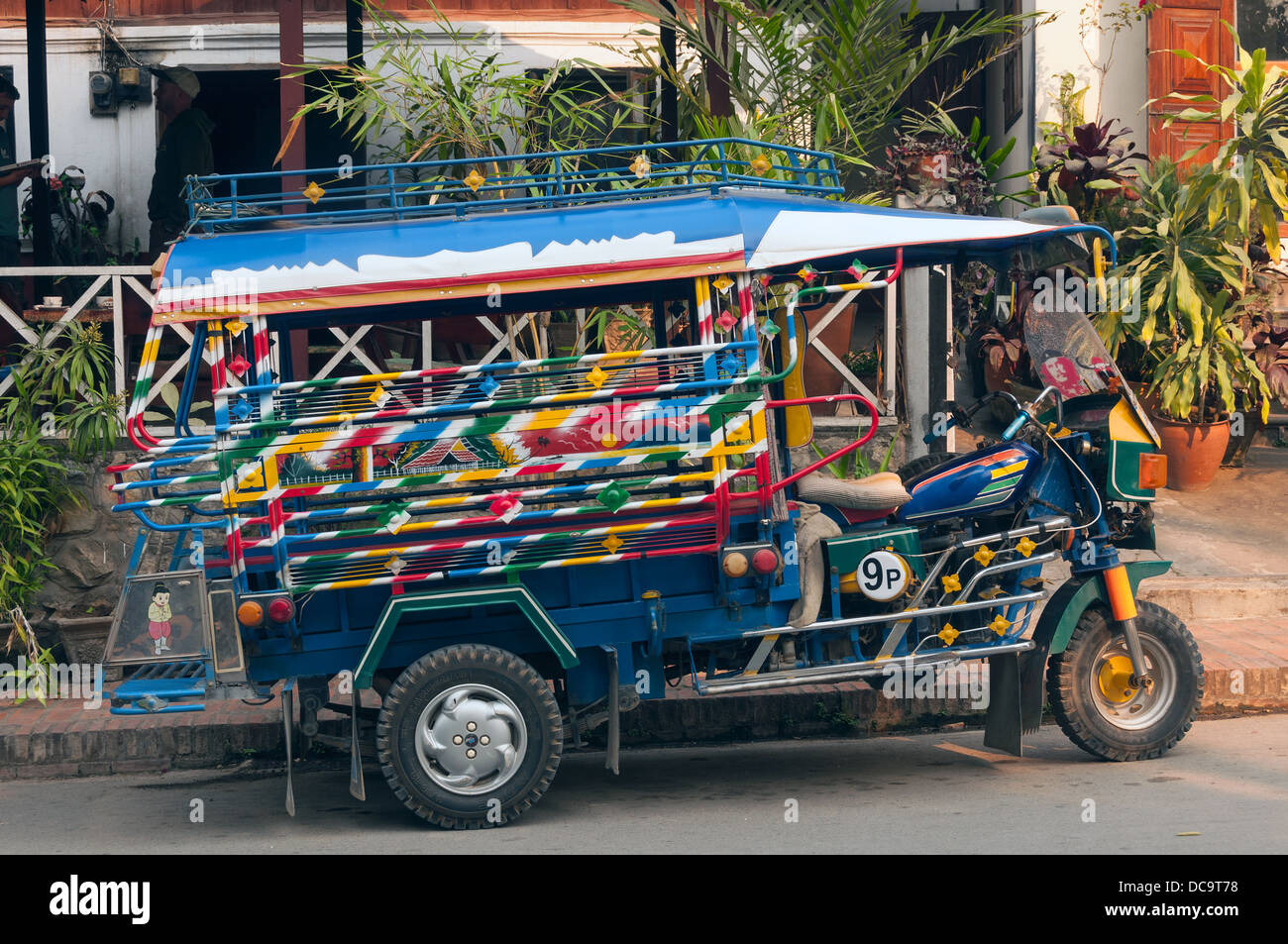 Elk209-1026 Laos Luang Prabang, moto taxi (jumbo) Foto Stock