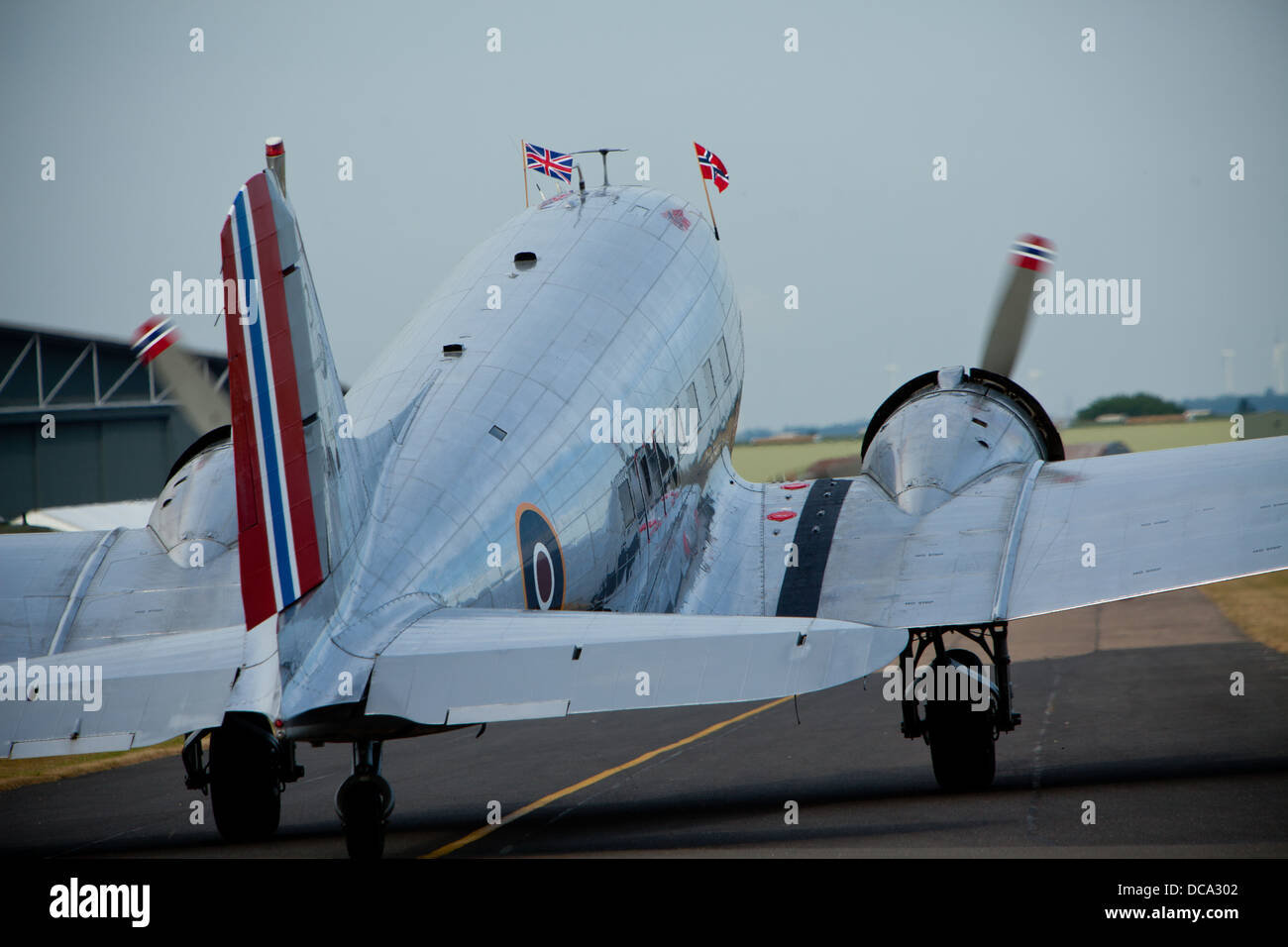 DC-3 velivolo da trasporto al Classic Ali Display , Duxford, REGNO UNITO Foto Stock