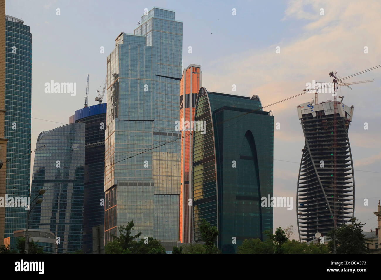 Edifici ad alta nella città di Mosca area di sviluppo, da Kutuzovsky Prospekt Foto Stock