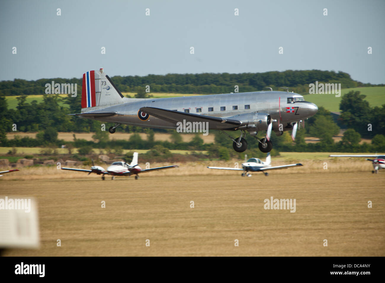 DC-3 velivolo da trasporto al Classic Ali Display , Duxford, REGNO UNITO Foto Stock