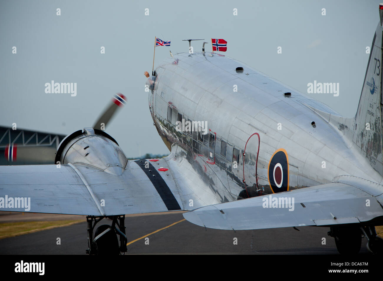 DC-3 velivolo da trasporto al Classic Ali Display , Duxford, REGNO UNITO Foto Stock