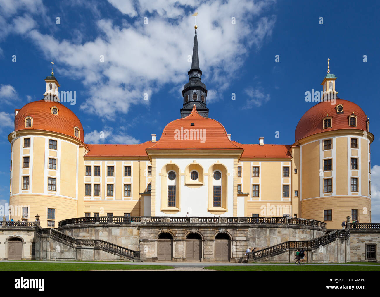Castello di Moritzburg lato est - Sassonia, Germania, Europa Foto Stock