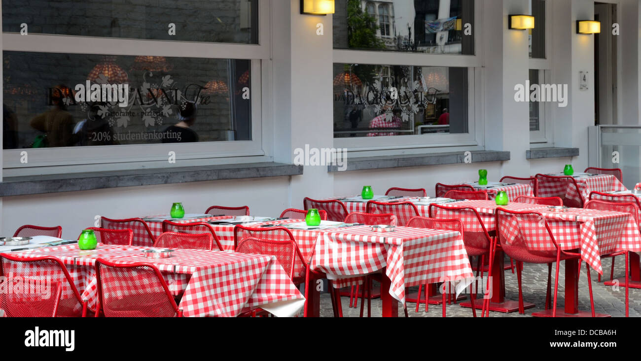 Ristorante Pizzeria nel centro di Anversa. Foto Stock