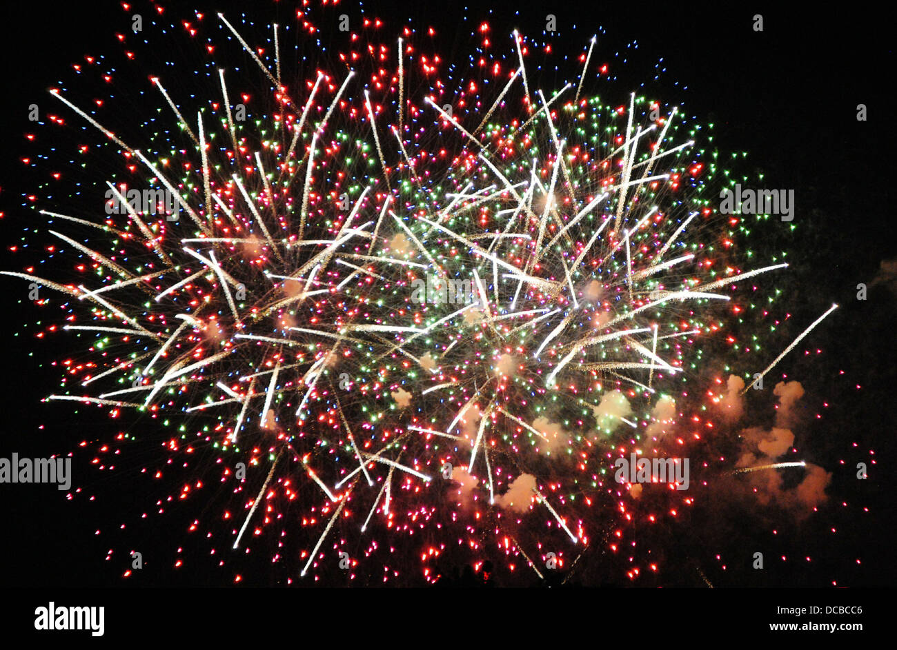 Fuochi d'artificio,via del luglio,Ohio U.S.A. Ricordando la nostra indipendenza del paese. Foto Stock