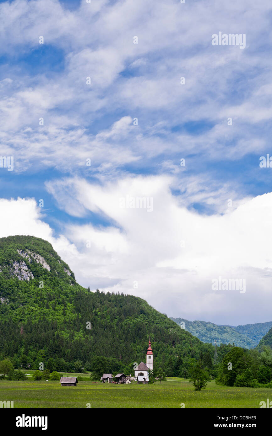 Campagna slovena, Gorenjska Slovenia. Foto Stock