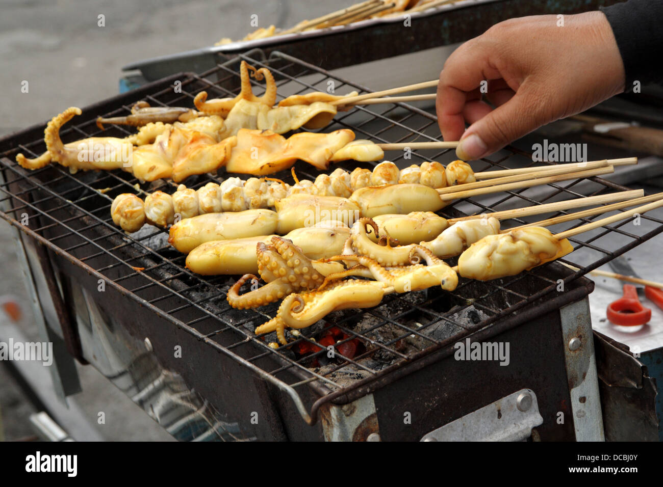 Tailandese calamari alla griglia Foto Stock