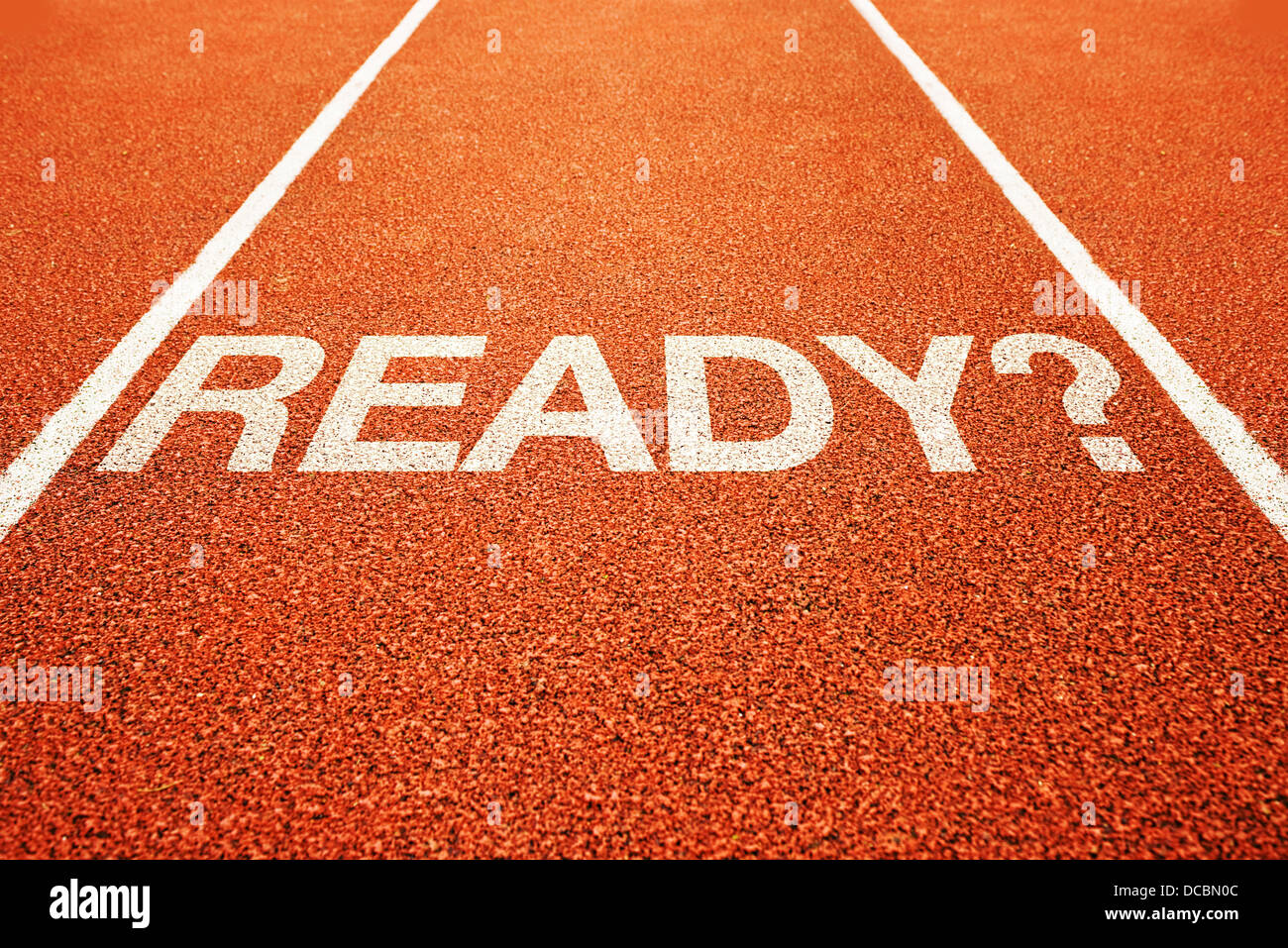Domanda pronto su atletica tutti meteo via di corsa Foto Stock