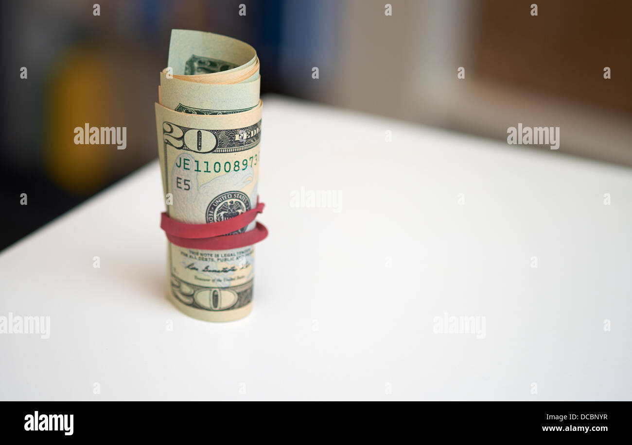 Moneta americana, Dollari Americani. Foto Stock