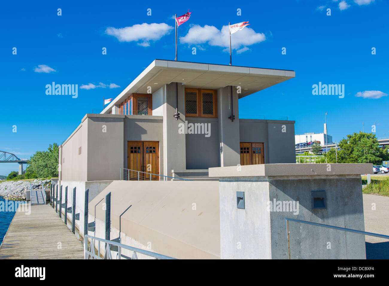Frank Lloyd Wright progettato Fontana Boathouse nella città di Buffalo New York, Stati Uniti Foto Stock